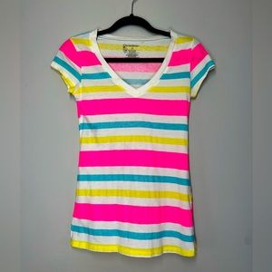 NO BOUNDARIES Neon Summer Tee Size Medium